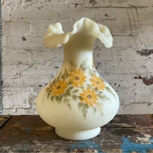 Floral Ruffled Vases in Yellow Flowers